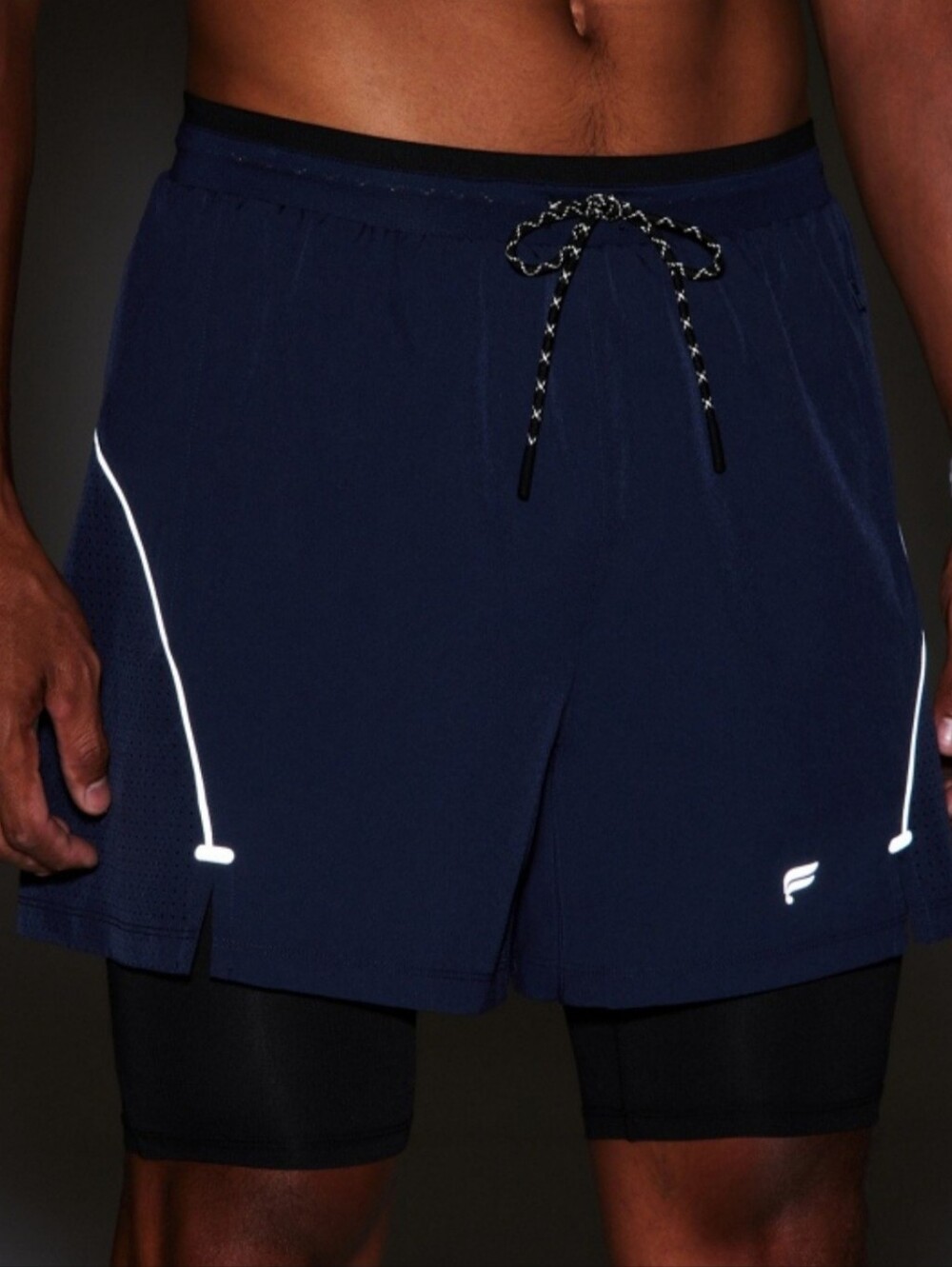 Fabletics Men 2-in-1 Running Shorts Blue Size M